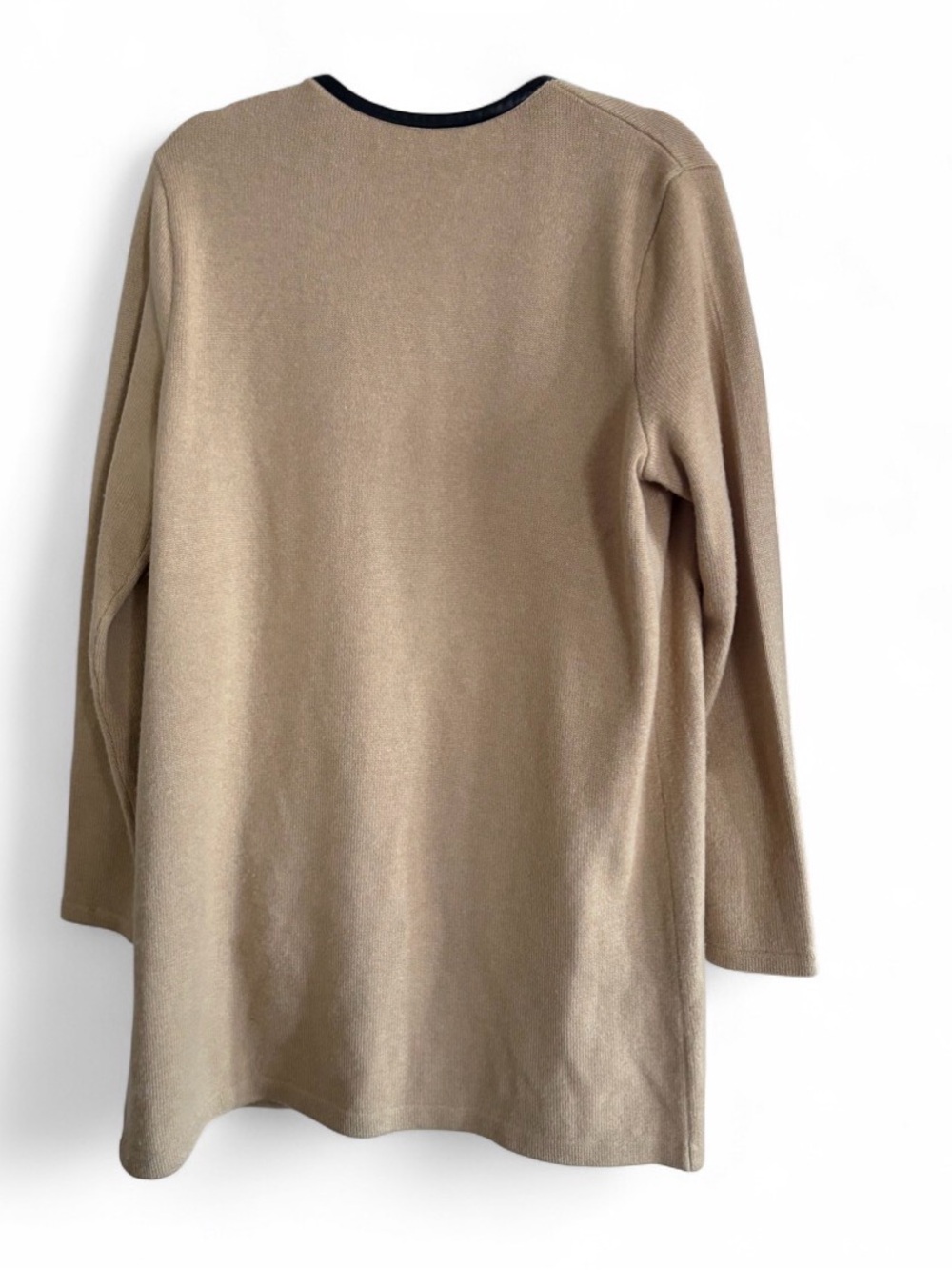 Ralph Lauren Black Label 100% Cashmere Cardigan Leather Trim XL - Picture 3 of 6